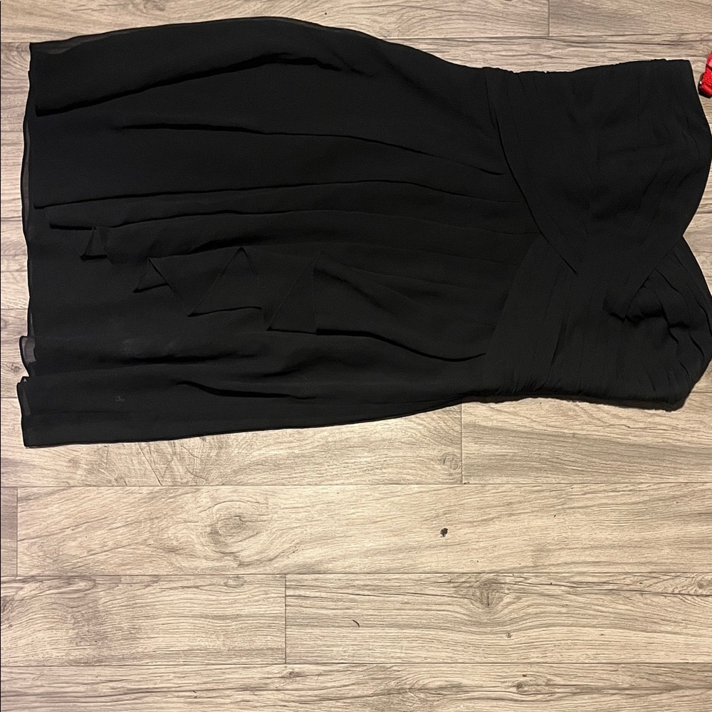David's Bridal Black Strapless Dress